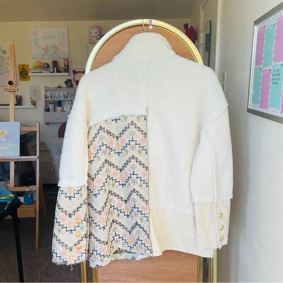 Fall Patchwork Sherpa Jacket - Picture 2 of 3